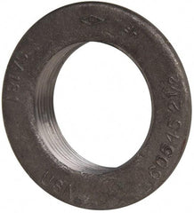 Made in USA - 2-1/2" Pipe, 4-1/4" Diam x 1/4" Thick, Tank Flange without Pilot - For Threaded Pipe, 1" Overall Height, 3-1/2" Bottom Diam, 3-7/32" Top Diam, Carbon Steel - Exact Industrial Supply