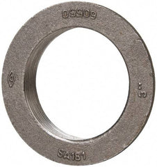 Made in USA - 3" Pipe, 4-3/4" Diam x 1/4" Thick, Tank Flange without Pilot - For Threaded Pipe, 1" Overall Height, 4-1/8" Bottom Diam, 3-55/64" Top Diam, Carbon Steel - Exact Industrial Supply
