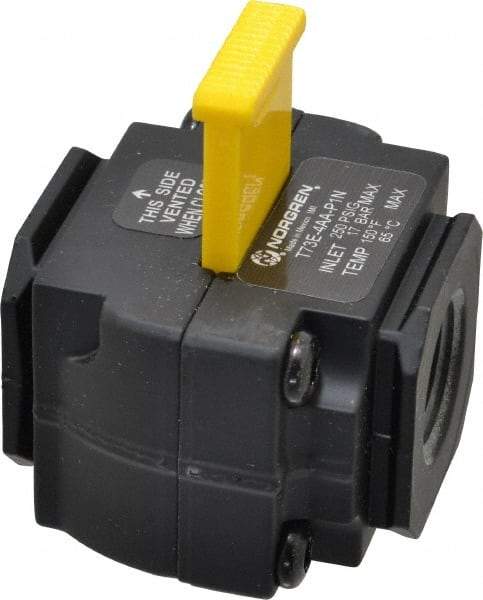 Norgren - 1/2" NPT Lockout Valve - 8 CV Rate, 240 CFM, 250 Max psi, Slide Actuator - Exact Industrial Supply