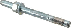 Powers Fasteners - 3/4" Diam, 3/4" Drill, 8-1/2" OAL, 2-3/4" Min Embedment Wedge Expansion Concrete Anchor - Stainless Steel (Clip)/Steel (Body), Zinc-Plated Finish, Hex Nut Head, Hex Drive, 6-1/4" Thread Length - Exact Industrial Supply