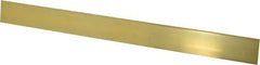 Made in USA - 0.064 Inch Thick x 1 Inch Wide x 12 Inch Long, Brass Strip - Alloy 260 - Exact Industrial Supply