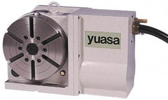 Yuasa - 1 Spindle, 50 Max RPM, 8.66" Table Diam, 1.36 hp, Horizontal & Vertical CNC Rotary Indexing Table - 120 kg (260 Lb) Max Horiz Load, 160.02mm Centerline Height - Exact Industrial Supply