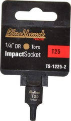 Blackhawk by Proto - 1/4" Drive, T25 Impact Torx Bit Socket - 1-3/16" OAL - Exact Industrial Supply