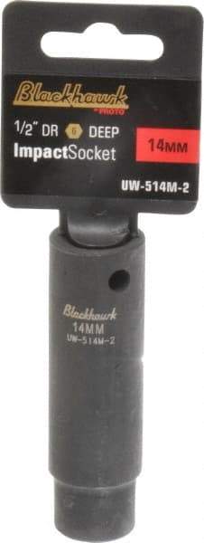 Blackhawk by Proto - 1/2" Drive 14mm Deep Impact Socket - 6 Points, 3-5/16" OAL - Exact Industrial Supply