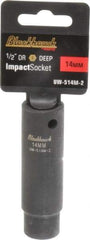 Blackhawk by Proto - 1/2" Drive 14mm Deep Impact Socket - 6 Points, 3-5/16" OAL - Exact Industrial Supply