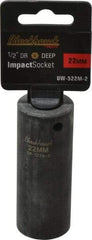 Blackhawk by Proto - 1/2" Drive 22mm Deep Impact Socket - 6 Points, 3-5/16" OAL - Exact Industrial Supply