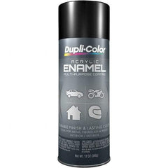 Dupli-Color - Black, Gloss, Acrylic Enamel Spray Paint - 12 to 14 Sq Ft per Can, 12 oz Container - Exact Industrial Supply
