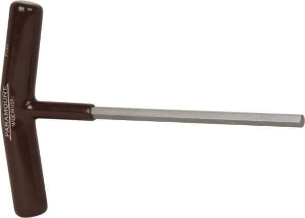 Paramount - 7/32" Hex, T-Handle Cushion Grip, Hex Key - 6" OAL, Steel, Inch System of Measurement - Exact Industrial Supply