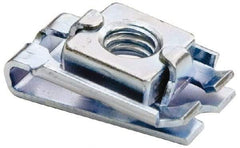 Made in USA - 5/16-18 Screw, 0.096 to 0.141" Thick, Spring Steel U Nut Retainer - 1/2" Center Edge, Zinc-Plated Finish - Exact Industrial Supply