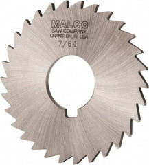 Made in USA - 3" Diam x 7/64" Blade Thickness x 1" Arbor Hole Diam, 30 Tooth Slitting and Slotting Saw - Arbor Connection, Right Hand, Uncoated, High Speed Steel, Concave Ground, Contains Keyway - Exact Industrial Supply