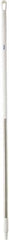 Vikan - 59 x 1-1/4" Aluminum Squeegee Handle - European Threaded Connection, White - Exact Industrial Supply