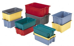 Fiberglass Storage Tote: 3,000 lb Capacity Yellow, Stacking, Nesting