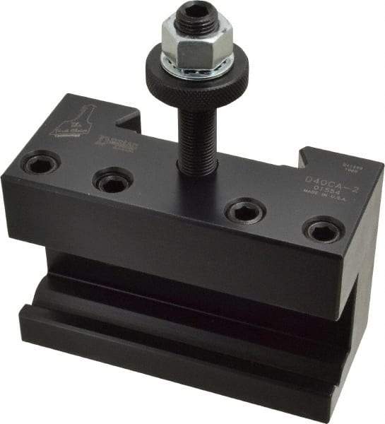 Dorian Tool - Series CA, #2 Boring, Turning & Facing Tool Post Holder - 400 to 500mm Lathe Swing, 3" OAH x 4-1/2" OAL, 1-1/4" Max Tool Cutting Size, 1-15/16" Centerline Height - Exact Industrial Supply