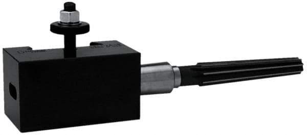 Dorian Tool - Series DA, #5 Morse Taper Tool Post Holder - 430 to 810mm Lathe Swing, 3-1/2" OAH x 5-5/8" OAL, 2-5/16" Centerline Height - Exact Industrial Supply