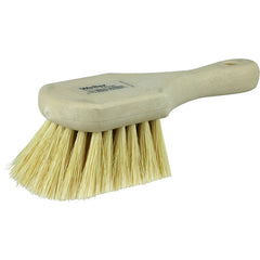 8″ Utility Scrub Brush, White Tampico Fill, Short Handle, Foam Block - Exact Industrial Supply