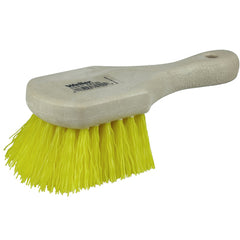 8″ Utility Scrub Brush, Yellow Polypropylene Fill, Short Handle, Foam Block - Exact Industrial Supply