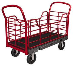 Rubbermaid - 1,200 Lb Capacity Structural Foam/Steel Platform Truck - Structural Foam Deck, 30" OAW, Rubber Casters - Exact Industrial Supply