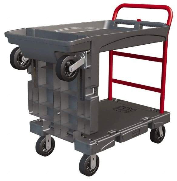 Rubbermaid - 750 Lb Capacity Structural Foam/Steel Platform Truck - Structural Foam Deck, 24-1/4" OAW, 65-7/8" Platform Length, Rubber Casters - Exact Industrial Supply