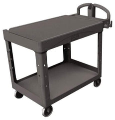 Rubbermaid - 750 Lb Capacity, 25" Wide x 53-5/8" Long x 32-1/4" High Standard Utility Cart - 2 Shelf, Plastic - Exact Industrial Supply