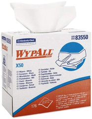 WypAll - X50 Dry Shop Towel/Industrial Wipes - Pop-Up, 12-1/4" x 9-1/4" Sheet Size, White - Exact Industrial Supply