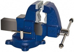 Yost Vises - 5" Jaw Width x 7-1/2" Jaw Opening Capacity, 6" Throat Depth, Bench & Pipe Combination Vise - 1/8 to 4-1/2" Pipe Capacity, Swivel Base, Bolt Down Attachment, Ductile Iron - Exact Industrial Supply