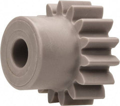 Made in USA - 24 Pitch, 5/8" Pitch Diam, 0.709" OD, 15 Tooth Spur Gear - 1/4" Face Width, 3/16" Bore Diam, 31/64" Hub Diam, 20° Pressure Angle, Acetal - Exact Industrial Supply