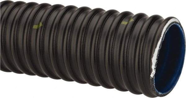 Continental ContiTech - 2" ID x 2.46" OD, 40 Max psi, 29 In. Hg, Dry Material Handling & Transfer Hose - Urethane, -40 to 158°F, 2-1/2" Bend Radius, 100' Coil Length, Black - Exact Industrial Supply
