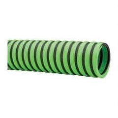 Continental ContiTech - -20 to 180°F, 1-1/2" Inside x 1.78" Outside Diam, Thermoplastic Liquid Suction & Discharge Hose - Green & Black, 100' Long, 29 Vacuum Rating, 50 psi Working & 150 psi Brust Pressure - Exact Industrial Supply