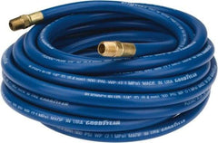 Continental ContiTech - 1/4" ID x 1/2" OD 25' Long Multipurpose Air Hose - MNPT x MNPT Ends, 300 Working psi, -10 to 158°F, 1/4" Fitting, Blue - Exact Industrial Supply