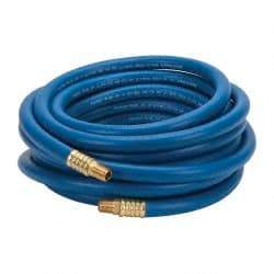 Continental ContiTech - 3/8" ID x 0.66" OD 25' Long Multipurpose Air Hose - MNPT x MNPT Ends, 300 Working psi, -10 to 158°F, 1/4" Fitting, Blue - Exact Industrial Supply