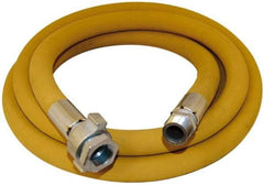 Alliance Hose & Rubber - 3/4" ID x 1.22" OD 25' Long Wire Braid Air Hose - Male NPT x Female NPT Ground Joint Swivel Ends, 600 Working psi, -22 to 176°F, 3/4" Fitting, Yellow - Exact Industrial Supply