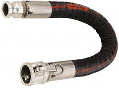 Alliance Hose & Rubber - 2" ID x 2.4" OD x 19' OAL, Cam & Groove Chemical Handling Hose - 200 Max Working psi, -40 to 250°F, 5" Bend Radius, 2" Fitting, Black - Exact Industrial Supply