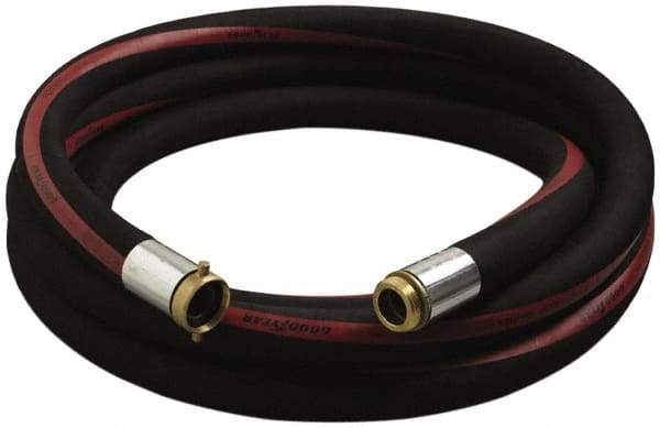 Alliance Hose & Rubber - 1" ID x 1-1/2" OD x 50' OAL, Male x Female Petroleum Transfer Hose - 150 Max Working psi, -35 to 200°F, 2" Bend Radius, 1" Fitting, Black - Exact Industrial Supply