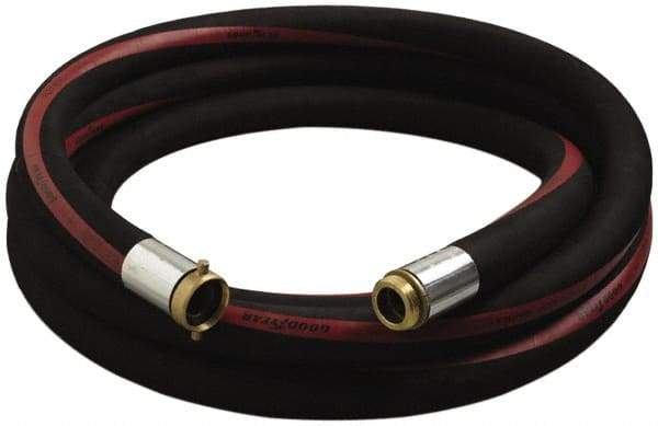 Alliance Hose & Rubber - 1" ID x 1-1/2" OD x 25' OAL, Male x Female Petroleum Transfer Hose - 150 Max Working psi, -35 to 200°F, 2" Bend Radius, 1" Fitting, Black - Exact Industrial Supply