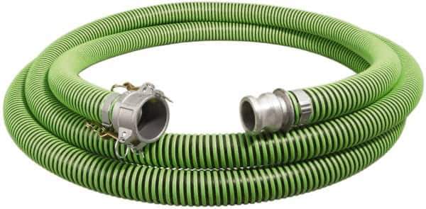 Alliance Hose & Rubber - -40 to 180°F, 1-1/2" Inside x 1.78" Outside Diam, Thermoplastic Rubber with Polyethylene Helix Liquid Suction & Discharge Hose - Green & Black, 25' Long, 29 Vacuum Rating, 50 psi Working & 150 psi Brust Pressure - Exact Industrial Supply