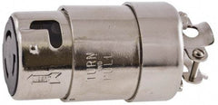 Hubbell Wiring Device-Kellems - 125 VAC, 50 Amp, NonNEMA Configuration, Marine Grade, Self Grounding Connector - 1 Phase, 2 Poles, IP20, 0.44 to 1.14 Inch Cord Diameter - Exact Industrial Supply