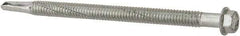 Elco - 1/4", Hex Washer Head, Hex Drive, 4" Length Under Head, #5 Point, Self Drilling Screw - Steel - Exact Industrial Supply