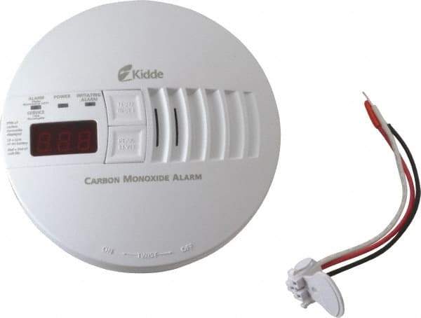 Kidde - AC, DC Wire In 120 Volt Carbon Monoxide Alarm - 85 dB Decibel Rating, 9V Battery Not Included, Tamper Resistant, Interconnectable - Exact Industrial Supply