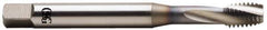 OSG - M14x1.50 Metric Fine 3 Flute 6H Bottoming Spiral Flute Tap - Vanadium High Speed Steel, TiCN Finish, 100mm OAL, Right Hand Flute, Right Hand Thread, Series 13113 - Exact Industrial Supply