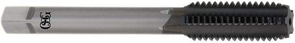 OSG - #8-32 UNC 3B 3 Flute Diamond Finish Solid Carbide Straight Flute Machine Tap - Modified Bottoming, Right Hand Thread, 63mm OAL, 3/4" Thread Length, Oversize - Exact Industrial Supply