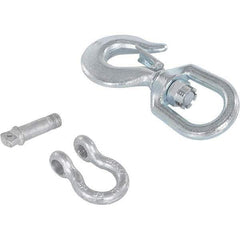 Vestil - 2 Ton Capacity, Steel Swivel Hoist Hook - 9-1/2" Long x 1-43/64" Wide - Exact Industrial Supply
