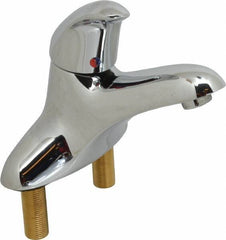 Moen - Lever Handle, Commercial Bathroom Faucet - One Handle, Pop Up Drain, Low Spout - Exact Industrial Supply