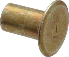 RivetKing - 0.134 to 0.141" Hole Diam, Countersunk Head, Zinc Plated Steel, Semi Tubular Rivet - 3/8 Head Diam, 5/16" Length Under Head, 150° Countersunk Head, 3/16 Body Diam - Exact Industrial Supply