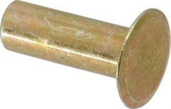 RivetKing - 0.134 to 0.141" Hole Diam, Countersunk Head, Zinc Plated Steel, Semi Tubular Rivet - 3/8 Head Diam, 1/2" Length Under Head, 150° Countersunk Head, 3/16 Body Diam - Exact Industrial Supply