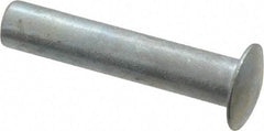 RivetKing - 0.084 to 0.09" Hole Diam, Round Head, Zinc Plated Steel, Semi Tubular Rivet - 7/32 Head Diam, 5/8" Length Under Head, 1/8 Body Diam - Exact Industrial Supply