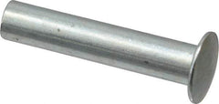 RivetKing - 0.176 to 0.184" Hole Diam, Round Head, Zinc Plated Steel, Semi Tubular Rivet - 7/16 Head Diam, 1-1/4" Length Under Head, 1/4 Body Diam - Exact Industrial Supply