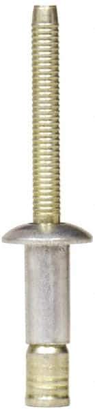 RivetKing - Size 86 Dome Head Stainless Steel Structural with Locking Stem Blind Rivet - Stainless Steel Mandrel, 0.08" to 3/8" Grip, 0.53" Head Diam, 0.257" to 0.261" Hole Diam, 0.556" Length Under Head, 1/4" Body Diam - Exact Industrial Supply