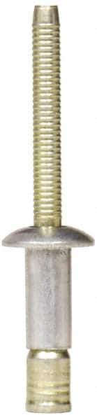 RivetKing - Size 810 Dome Head Stainless Steel Structural with Locking Stem Blind Rivet - Stainless Steel Mandrel, 0.08" to 5/8" Grip, 0.53" Head Diam, 0.257" to 0.261" Hole Diam, 0.87" Length Under Head, 1/4" Body Diam - Exact Industrial Supply