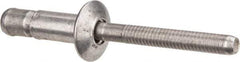 RivetKing - Size 86 Dome Head Aluminum Structural with Locking Stem Blind Rivet - Aluminum Mandrel, 0.08" to 3/8" Grip, 0.53" Head Diam, 0.257" to 0.261" Hole Diam, 0.556" Length Under Head, 1/4" Body Diam - Exact Industrial Supply