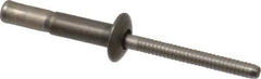 RivetKing - Size 67 Dome Head Stainless Steel Structural with Locking Stem Blind Rivet - Stainless Steel Mandrel, 0.062" to 0.437" Grip, 0.4" Head Diam, 0.194" to 0.204" Hole Diam, 0.577" Length Under Head, 3/16" Body Diam - Exact Industrial Supply